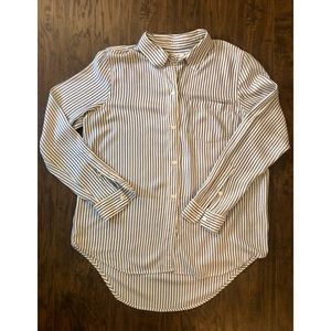 MADEWELL Blue/Cream Button-up Top - Size M